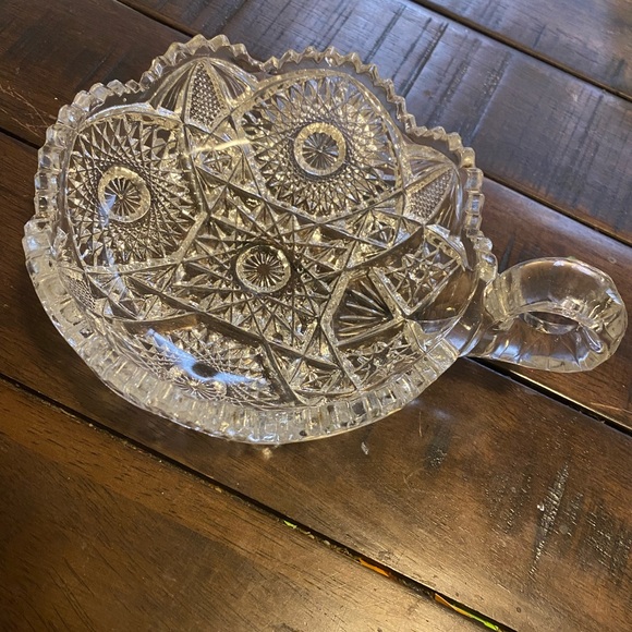 Depression Glass Bowl Cut Glass Dish - Picture 7 of 9